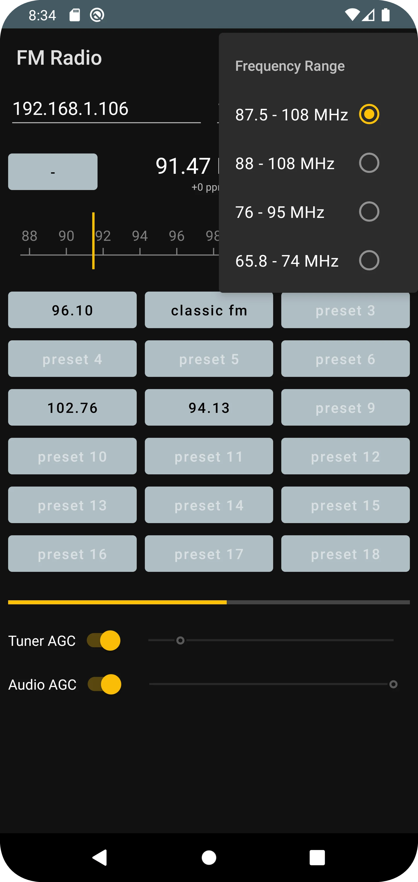 FM Radio (RTL-SDR) screenshot